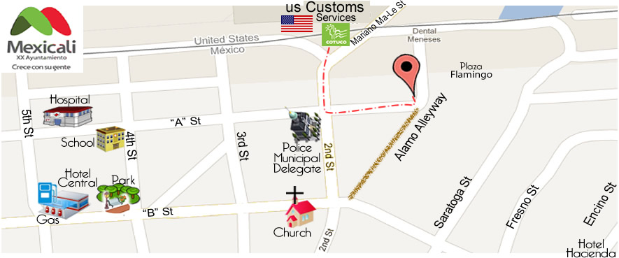 map DRA. MINERVA NAVARRO DENTAL OFFICE in Algodones 